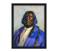 Artery8 Wall Art Print Sharp Red Cloud Native American Sioux Painting Large Framed Wall Décor Art in Light Oak | Size: W18" x H24" Artery8 Light Oak W18" x H24"