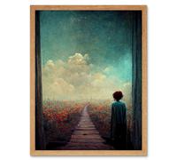Artery8 Wall Art Print Should I Stay Or Should I Go Now Art Framed in Light Oak | Size: W12" x H16" Artery8 Light Oak W12" x H16"