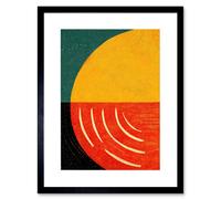 Artery8 Wall Art Print Simple Bold Abstract Modern Painting Teal Mustard Coral Black Artwork Framed 9X7 Inch | Size: W7" x H9" Artery8 Black W7" x H9"