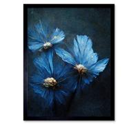Artery8 Framed Wall Art Simple Elegant Cornflower - 12X16 Inch