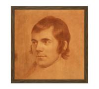 Artery8 Wall Art Print Skirving Portrait Scottish Poet Robert Burns Drawing Square Framed Picture 16X16 Inch in Brown | Size: W16" x H16" Artery8 Brown W16" x H16"