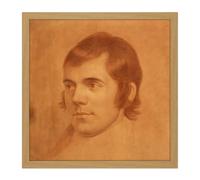 Artery8 Wall Art Print Skirving Portrait Scottish Poet Robert Burns Drawing Square Framed Picture 16X16 Inch in Light Oak | Size: W16" x H16" Artery8 Light Oak W16" x H16"