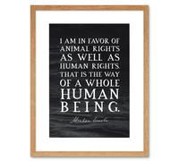 Artery8 Wall Art Print Slate Quote Abraham Lincoln Animal Rights Artwork Framed 9X7 Inch in Beige | Size: W7" x H9" Artery8 Beige W7" x H9"