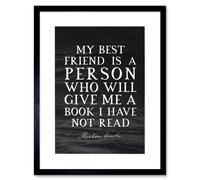 Artery8 Wall Art Print Slate Quote Abraham Lincoln Best Friend Book Artwork Framed 9X7 Inch in Black | Size: W7" x H9" Artery8 Black W7" x H9"