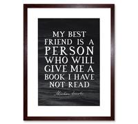 Artery8 Wall Art Print Slate Quote Abraham Lincoln Best Friend Book Artwork Framed 9X7 Inch in Brown | Size: W7" x H9" Artery8 Brown W7" x H9"