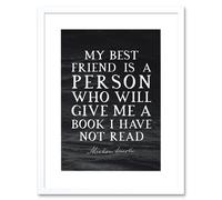 Artery8 Wall Art Print Slate Quote Abraham Lincoln Best Friend Book Artwork Framed 9X7 Inch in White | Size: W7" x H9" Artery8 White W7" x H9"