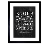 Artery8 Wall Art Print Slate Quote Abraham Lincoln Books Thoughts Artwork Framed 9X7 Inch in Black | Size: W7" x H9" Artery8 Black W7" x H9"