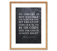 Artery8 Wall Art Print Slate Quote Abraham Lincoln Gods Side Artwork Framed 9X7 Inch in Beige | Size: W7" x H9" Artery8 Beige W7" x H9"