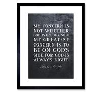 Artery8 Wall Art Print Slate Quote Abraham Lincoln Gods Side Artwork Framed 9X7 Inch in Black | Size: W7" x H9" Artery8 Black W7" x H9"