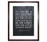 Artery8 Wall Art Print Slate Quote Abraham Lincoln Gods Side Artwork Framed 9X7 Inch in Brown | Size: W7" x H9" Artery8 Brown W7" x H9"