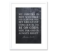 Artery8 Wall Art Print Slate Quote Abraham Lincoln Gods Side Artwork Framed 9X7 Inch in White | Size: W7" x H9" Artery8 White W7" x H9"