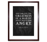 Artery8 Wall Art Print Slate Quote Abraham Lincoln Greatness Angry Artwork Framed 9X7 Inch in Brown | Size: W7" x H9" Artery8 Brown W7" x H9"