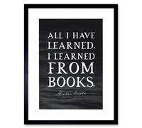 Artery8 Wall Art Print Slate Quote Abraham Lincoln Learned From Books Artwork Framed 9X7 Inch in Black | Size: W7" x H9" Artery8 Black W7" x H9"