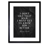 Artery8 Wall Art Print Slate Quote Abraham Lincoln That Man Artwork Framed 9X7 Inch in Black | Size: W7" x H9" Artery8 Black W7" x H9"