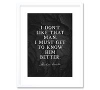 Artery8 Wall Art Print Slate Quote Abraham Lincoln That Man Artwork Framed 9X7 Inch in White | Size: W7" x H9" Artery8 White W7" x H9"