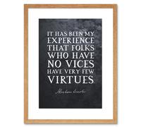 Artery8 Wall Art Print Slate Quote Abraham Lincoln Vices Virtues Artwork Framed 9X7 Inch in Beige | Size: W7" x H9" Artery8 Beige W7" x H9"