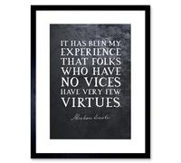Artery8 Wall Art Print Slate Quote Abraham Lincoln Vices Virtues Artwork Framed 9X7 Inch in Black | Size: W7" x H9" Artery8 Black W7" x H9"