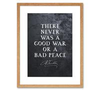 Artery8 Wall Art Print Slate Quote Benjamin Franklin Bad Peace Artwork Framed 9X7 Inch in Beige | Size: W7" x H9" Artery8 Beige W7" x H9"