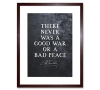 Artery8 Wall Art Print Slate Quote Benjamin Franklin Bad Peace Artwork Framed 9X7 Inch in Brown | Size: W7" x H9" Artery8 Brown W7" x H9"