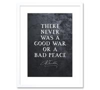 Artery8 Wall Art Print Slate Quote Benjamin Franklin Bad Peace Artwork Framed 9X7 Inch in White | Size: W7" x H9" Artery8 White W7" x H9"
