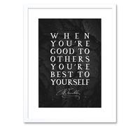 Artery8 Wall Art Print Slate Quote Benjamin Franklin Good To Others Artwork Framed 9X7 Inch in White | Size: W7" x H9" Artery8 White W7" x H9"