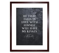 Artery8 Wall Art Print Slate Quote Benjamin Franklin No Rivals Artwork Framed 9X7 Inch in Brown | Size: W7" x H9" Artery8 Brown W7" x H9"