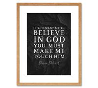 Artery8 Wall Art Print Slate Quote Denis Diderot Believe in God Artwork Framed 9X7 Inch in Beige | Size: W7" x H9" Artery8 Beige W7" x H9"