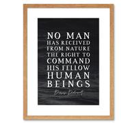 Artery8 Wall Art Print Slate Quote Denis Diderot Command Human Beings Artwork Framed 9X7 Inch in Beige | Size: W7" x H9" Artery8 Beige W7" x H9"