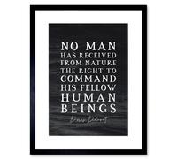 Artery8 Wall Art Print Slate Quote Denis Diderot Command Human Beings Artwork Framed 9X7 Inch in Black | Size: W7" x H9" Artery8 Black W7" x H9"
