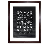 Artery8 Wall Art Print Slate Quote Denis Diderot Command Human Beings Artwork Framed 9X7 Inch in Brown | Size: W7" x H9" Artery8 Brown W7" x H9"