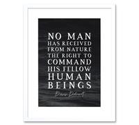Artery8 Wall Art Print Slate Quote Denis Diderot Command Human Beings Artwork Framed 9X7 Inch in White | Size: W7" x H9" Artery8 White W7" x H9"