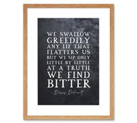 Artery8 Wall Art Print Slate Quote Denis Diderot Truth Bitter Artwork Framed 9X7 Inch in Beige | Size: W7" x H9" Artery8 Beige W7" x H9"