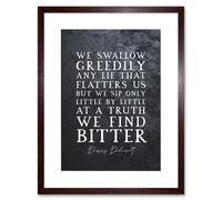 Artery8 Wall Art Print Slate Quote Denis Diderot Truth Bitter Artwork Framed 9X7 Inch in Brown | Size: W7" x H9" Artery8 Brown W7" x H9"