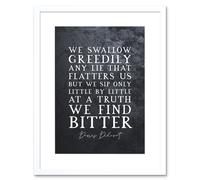 Artery8 Wall Art Print Slate Quote Denis Diderot Truth Bitter Artwork Framed 9X7 Inch in White | Size: W7" x H9" Artery8 White W7" x H9"