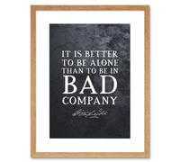Artery8 Wall Art Print Slate Quote George Washington Bad Company Artwork Framed 9X7 Inch in Beige | Size: W7" x H9" Artery8 Beige W7" x H9"