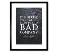Artery8 Wall Art Print Slate Quote George Washington Bad Company Artwork Framed 9X7 Inch in Black | Size: W7" x H9" Artery8 Black W7" x H9"