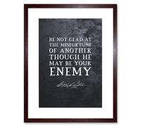 Artery8 Wall Art Print Slate Quote George Washington Be Not Glad Artwork Framed 9X7 Inch in Brown | Size: W7" x H9" Artery8 Brown W7" x H9"