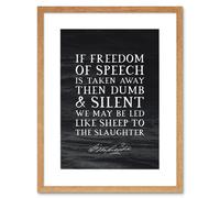 Artery8 Wall Art Print Slate Quote George Washington Freedom of Speech Artwork Framed 9X7 Inch in Beige | Size: W7" x H9" Artery8 Beige W7" x H9"