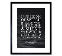 Artery8 Wall Art Print Slate Quote George Washington Freedom of Speech Artwork Framed 9X7 Inch in Black | Size: W7" x H9" Artery8 Black W7" x H9"