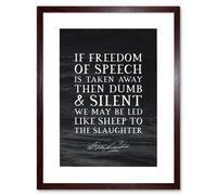 Artery8 Wall Art Print Slate Quote George Washington Freedom of Speech Artwork Framed 9X7 Inch in Brown | Size: W7" x H9" Artery8 Brown W7" x H9"
