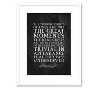 Artery8 Wall Art Print Slate Quote George Washington Great Moments Artwork Framed 9X7 Inch in White | Size: W7" x H9" Artery8 White W7" x H9"
