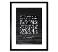 Artery8 Wall Art Print Slate Quote George Washington No Punishment Artwork Framed 9X7 Inch