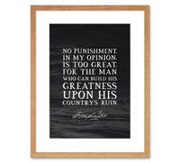 Artery8 Wall Art Print Slate Quote George Washington No Punishment Artwork Framed 9X7 Inch in Beige | Size: W7" x H9" Artery8 Beige W7" x H9"