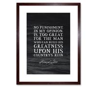 Artery8 Wall Art Print Slate Quote George Washington No Punishment Artwork Framed 9X7 Inch in Brown | Size: W7" x H9" Artery8 Brown W7" x H9"