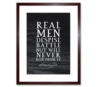 Artery8 Wall Art Print Slate Quote George Washington Real Men Artwork Framed 9X7 Inch in Brown | Size: W7" x H9" Artery8 Brown W7" x H9"