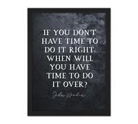 Artery8 Wall Art Print Slate Quote John Wooden Do It Right Basketball Coach Large Framed Wall Décor Art in Black | Size: W18" x H24" Artery8 Black W18" x H24"