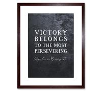 Artery8 Wall Art Print Slate Quote Napoleon Bonaparte Victory Artwork Framed 9X7 Inch in Brown | Size: W7" x H9" Artery8 Brown W7" x H9"