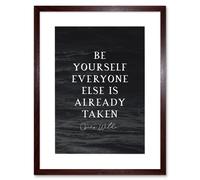 Artery8 Wall Art Print Slate Quote Oscar Wilde Be Yourself Artwork Framed 9X7 Inch in Brown | Size: W7" x H9" Artery8 Brown W7" x H9"
