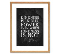 Artery8 Wall Art Print Slate Quote Samuel Johnson Kindness Artwork Framed 9X7 Inch in Beige | Size: W7" x H9" Artery8 Beige W7" x H9"