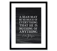 Artery8 Wall Art Print Slate Quote Samuel Johnson Man Everything Artwork Framed 9X7 Inch in Black | Size: W7" x H9" Artery8 Black W7" x H9"
